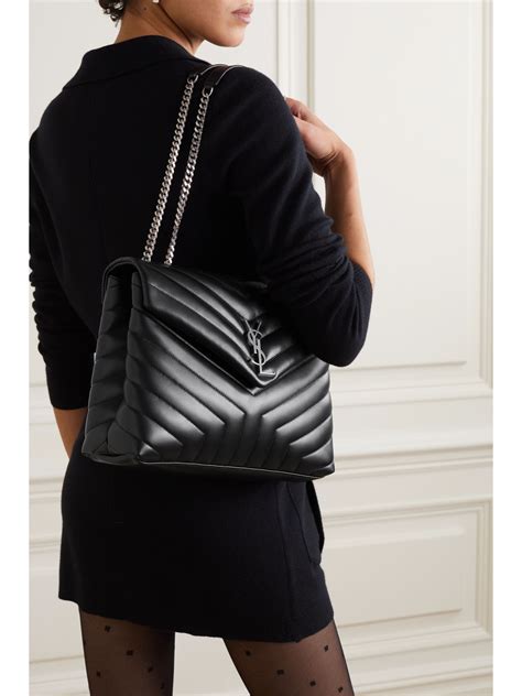 ysl loulou medium black|saint laurent quilted shoulder bag.